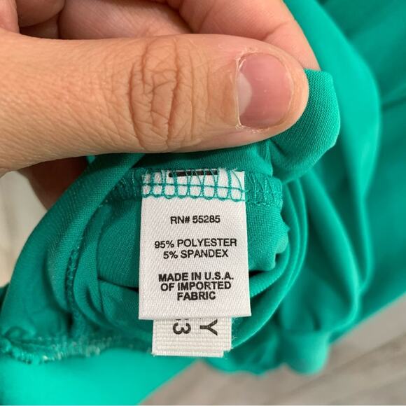 Express Green Flowy Drapey Top Y2K Going Out Top Shirt - Picture 2 of 4